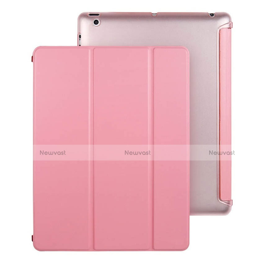 Leather Case Stands Flip Cover for Apple iPad 3 Pink