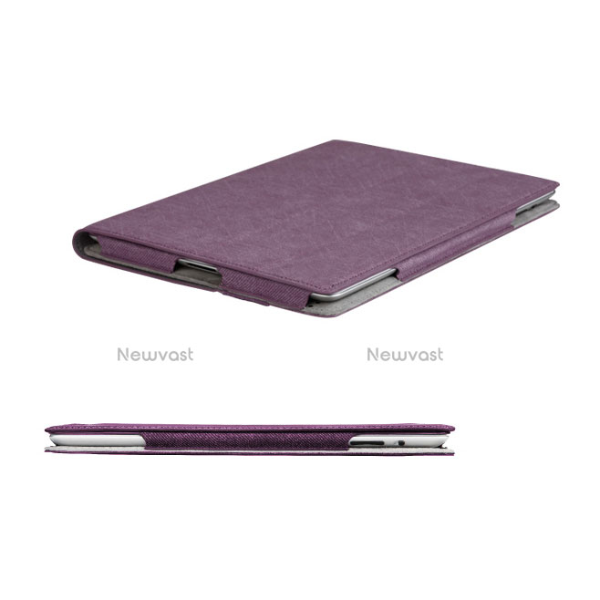 Leather Case Stands Flip Cover for Apple iPad 3 Purple