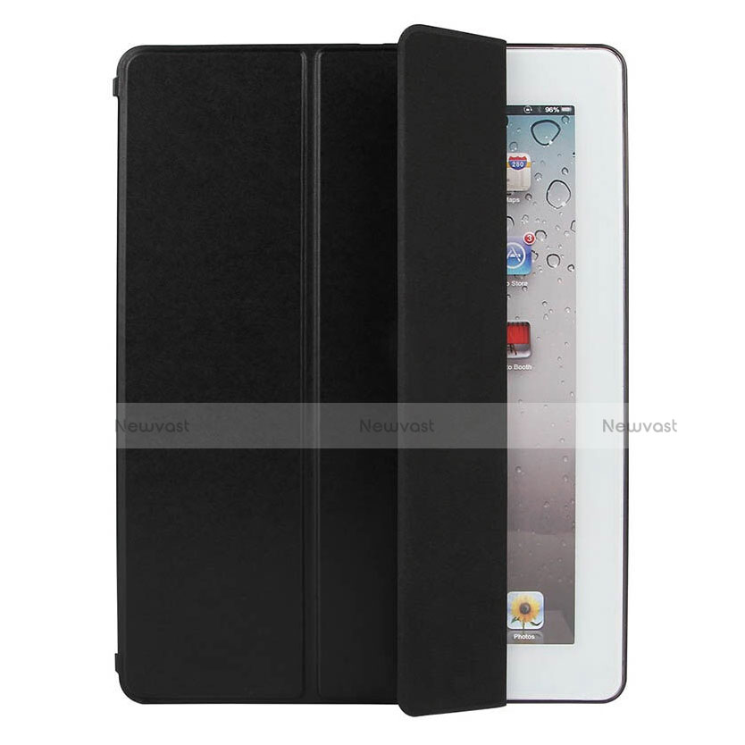 Leather Case Stands Flip Cover for Apple iPad 4 Black