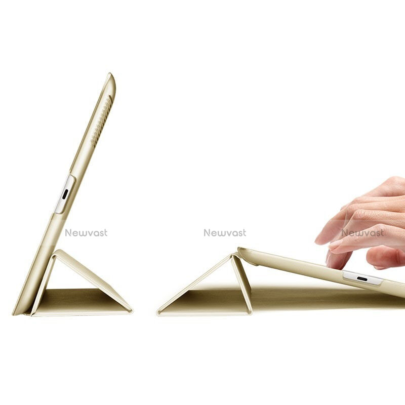 Leather Case Stands Flip Cover for Apple iPad 4 Gold