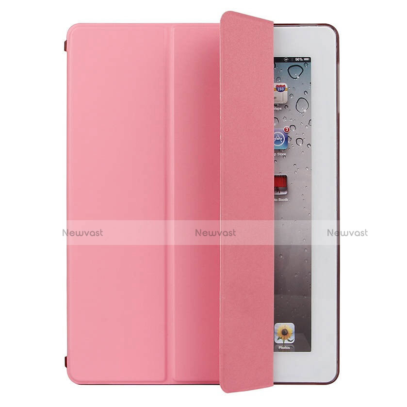 Leather Case Stands Flip Cover for Apple iPad 4 Pink