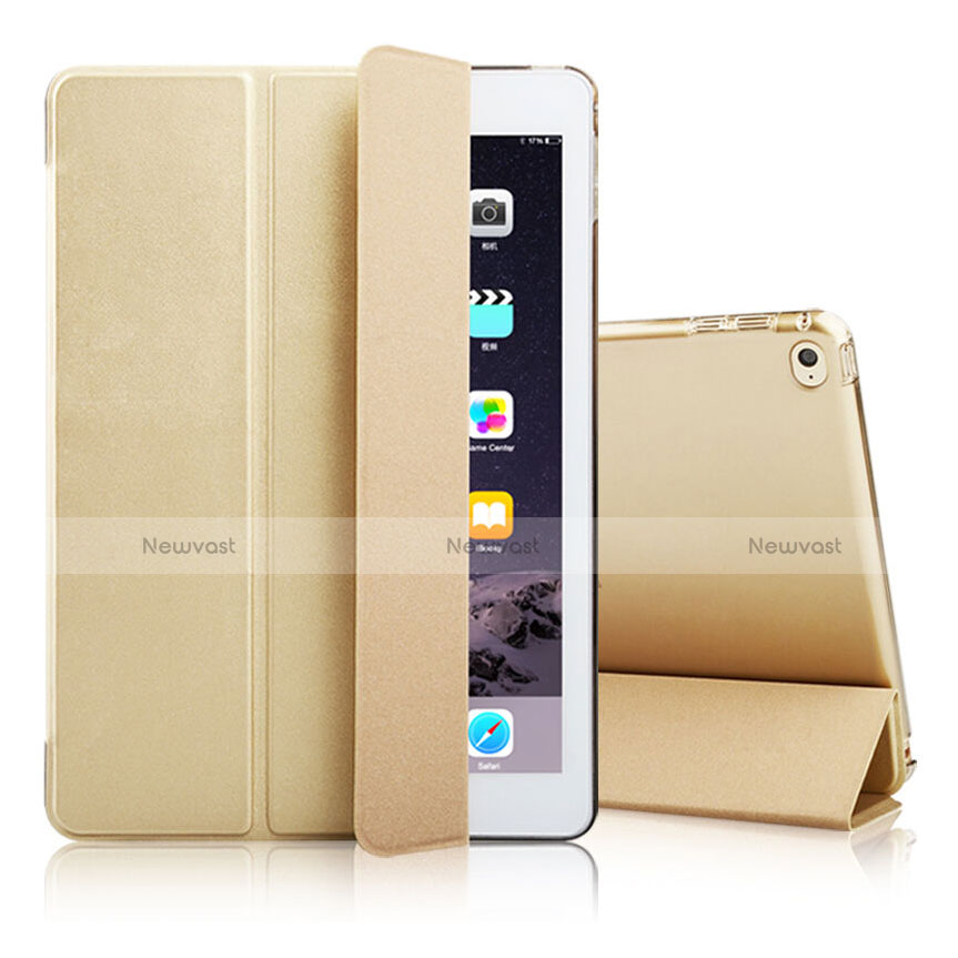 Leather Case Stands Flip Cover for Apple iPad Air 2 Gold