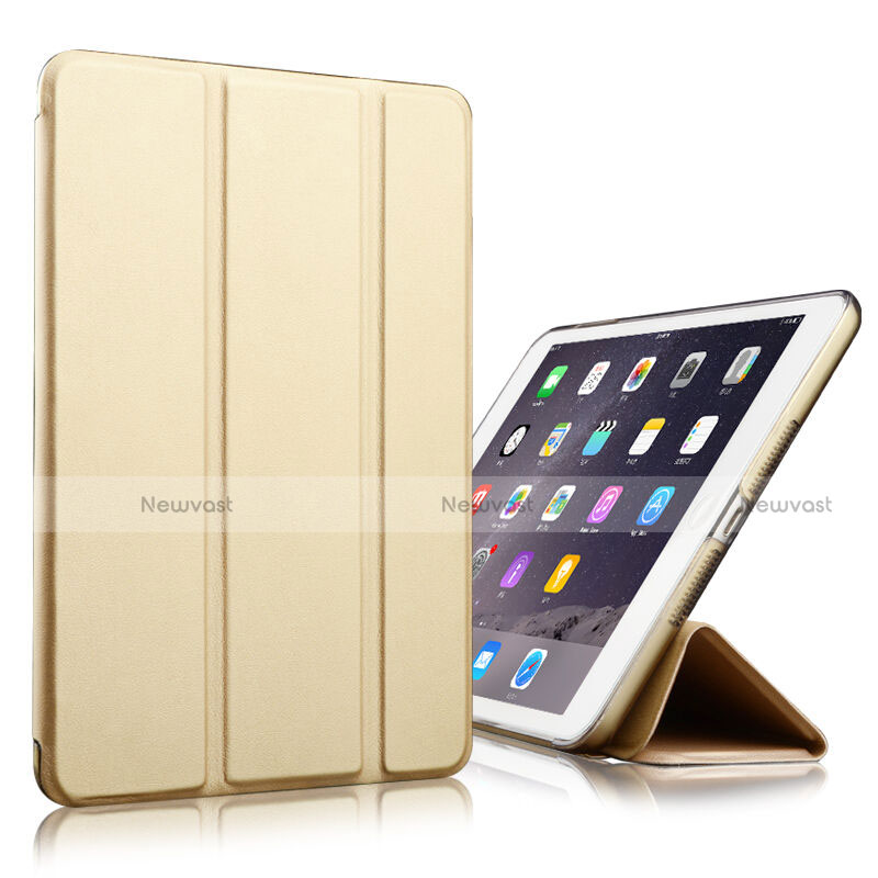 Leather Case Stands Flip Cover for Apple iPad Air 2 Gold