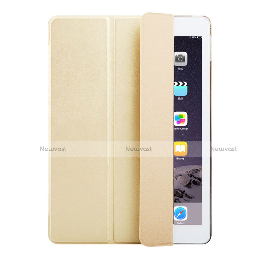 Leather Case Stands Flip Cover for Apple iPad Air 2 Gold