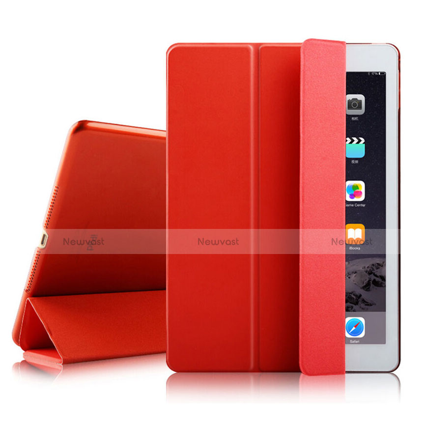 Leather Case Stands Flip Cover for Apple iPad Air 2 Red