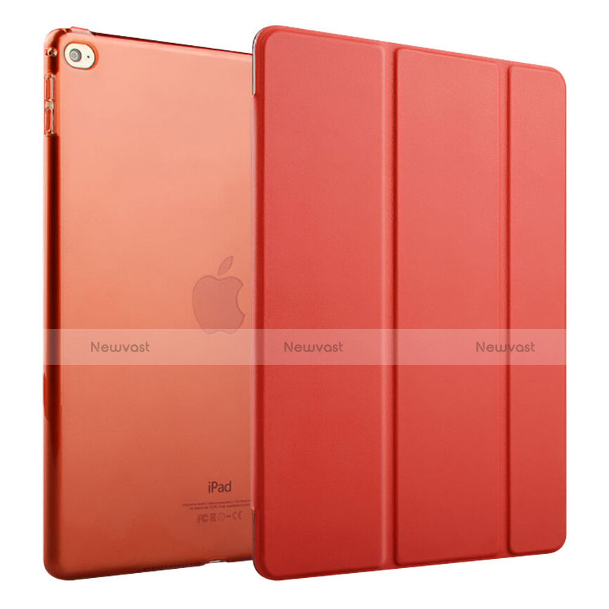 Leather Case Stands Flip Cover for Apple iPad Air 2 Red