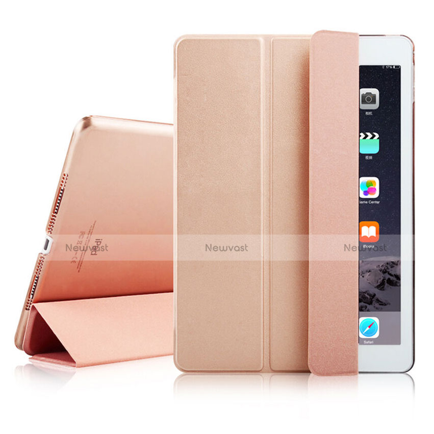 Leather Case Stands Flip Cover for Apple iPad Air 2 Rose Gold
