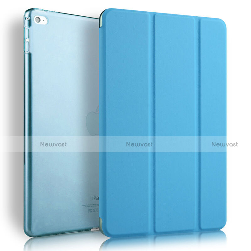 Leather Case Stands Flip Cover for Apple iPad Air 2 Sky Blue