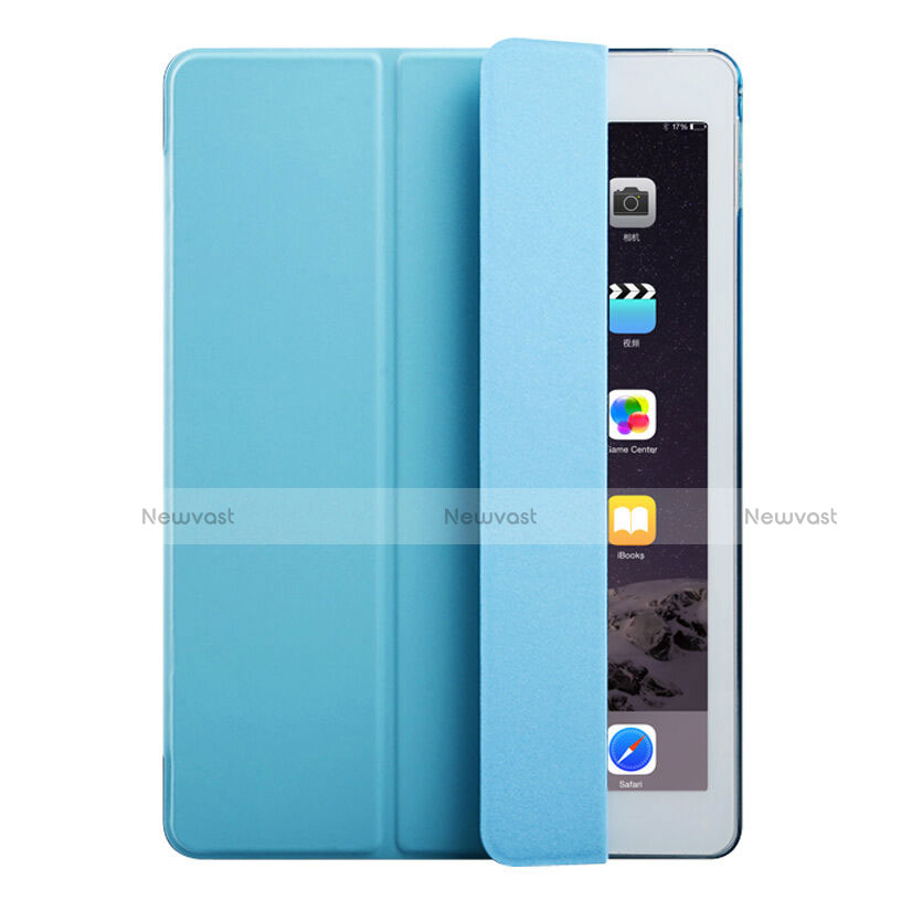Leather Case Stands Flip Cover for Apple iPad Air 2 Sky Blue