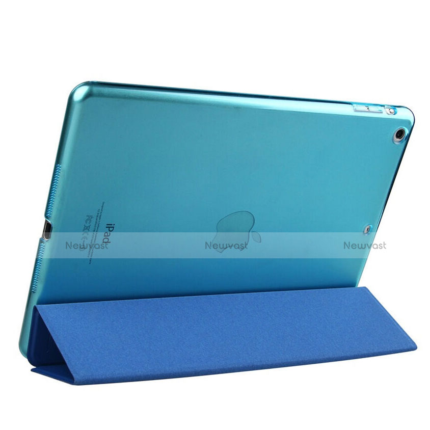 Leather Case Stands Flip Cover for Apple iPad Air Blue