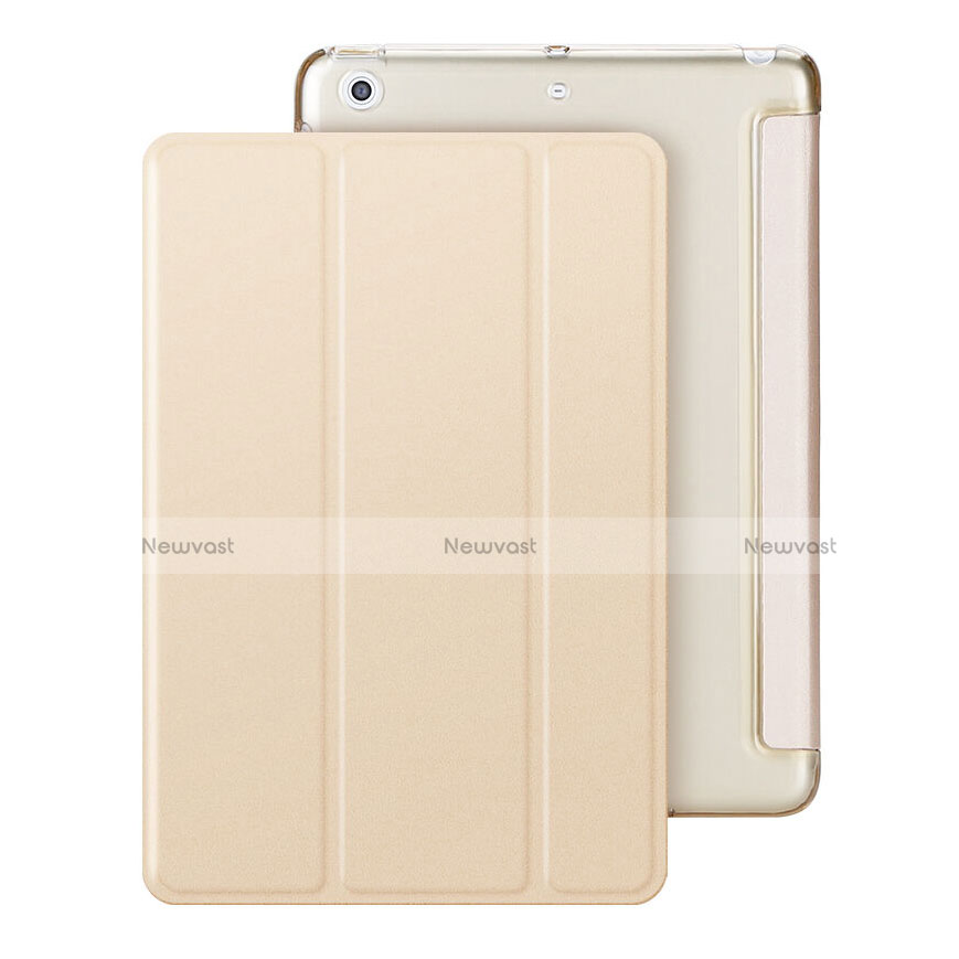 Leather Case Stands Flip Cover for Apple iPad Mini 2 Gold