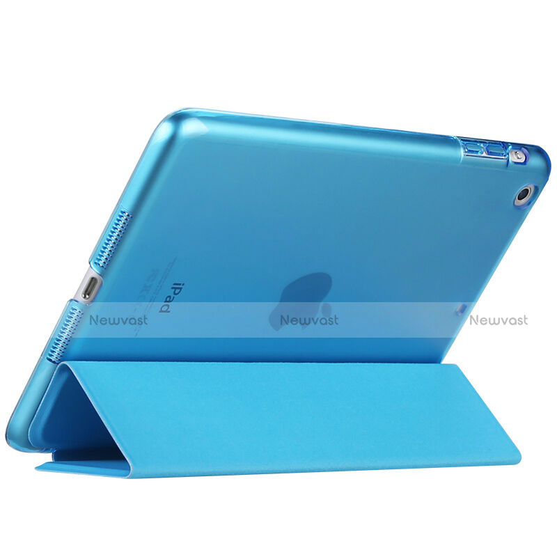Leather Case Stands Flip Cover for Apple iPad Mini 2 Sky Blue