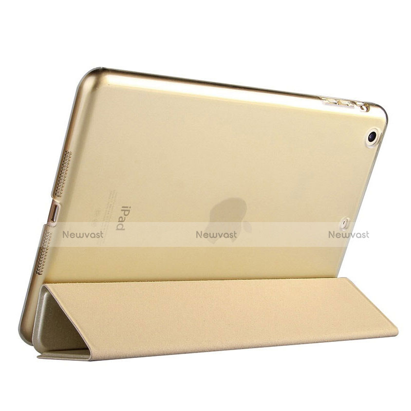 Leather Case Stands Flip Cover for Apple iPad Mini 3 Gold