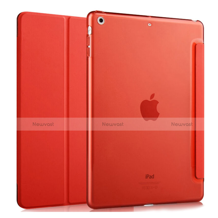 Leather Case Stands Flip Cover for Apple iPad Mini 3 Red