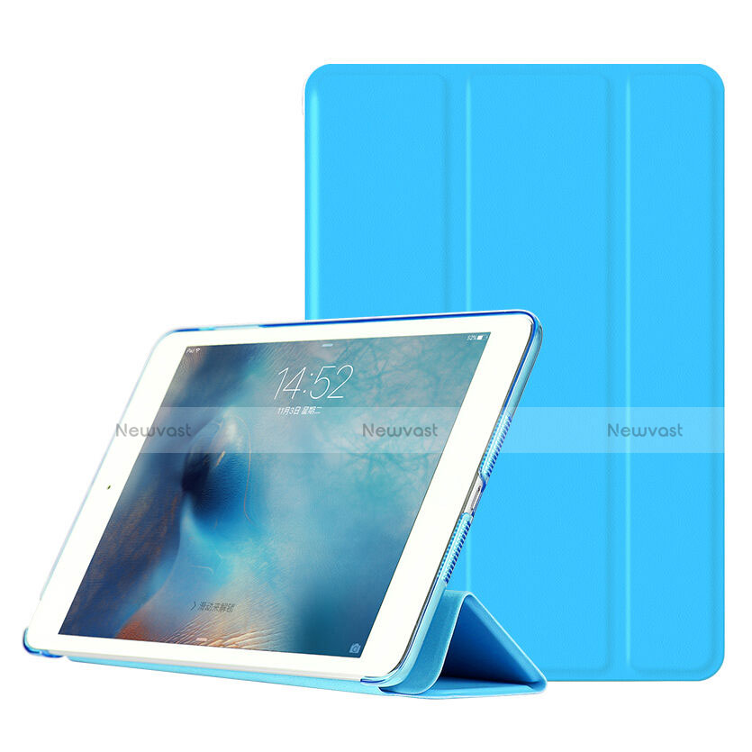 Leather Case Stands Flip Cover for Apple iPad Mini 3 Sky Blue