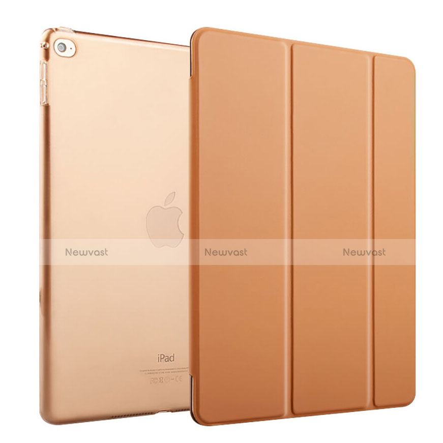 Leather Case Stands Flip Cover for Apple iPad Mini 4 Brown