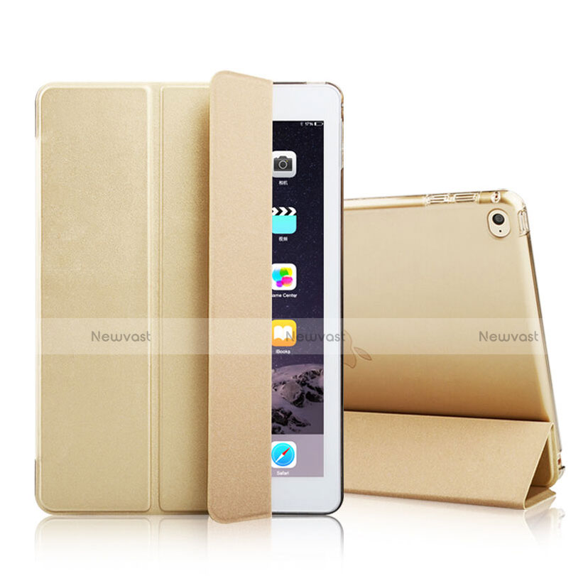 Leather Case Stands Flip Cover for Apple iPad Mini 4 Gold