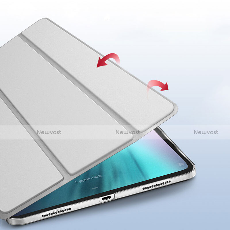 Leather Case Stands Flip Cover for Apple iPad Pro 11 (2018) Silver