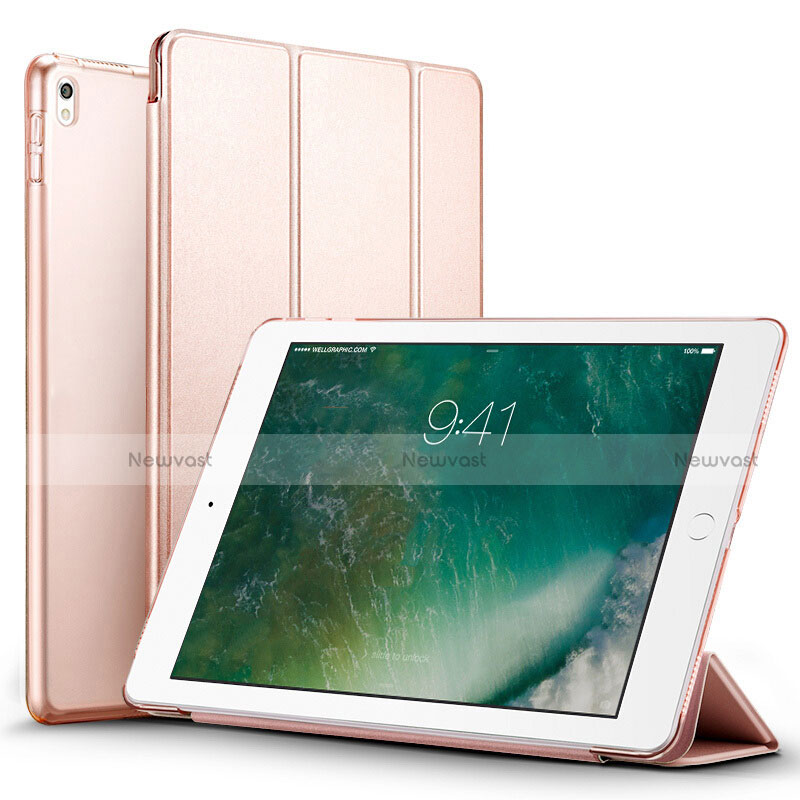 Leather Case Stands Flip Cover for Apple iPad Pro 12.9 (2017) Rose Gold