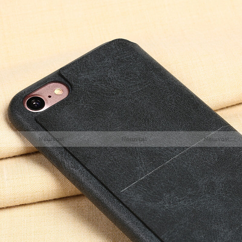 Leather Case Stands Flip Cover for Apple iPhone 8 Black