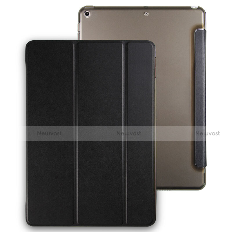 Leather Case Stands Flip Cover for Apple New iPad 9.7 (2017) Black