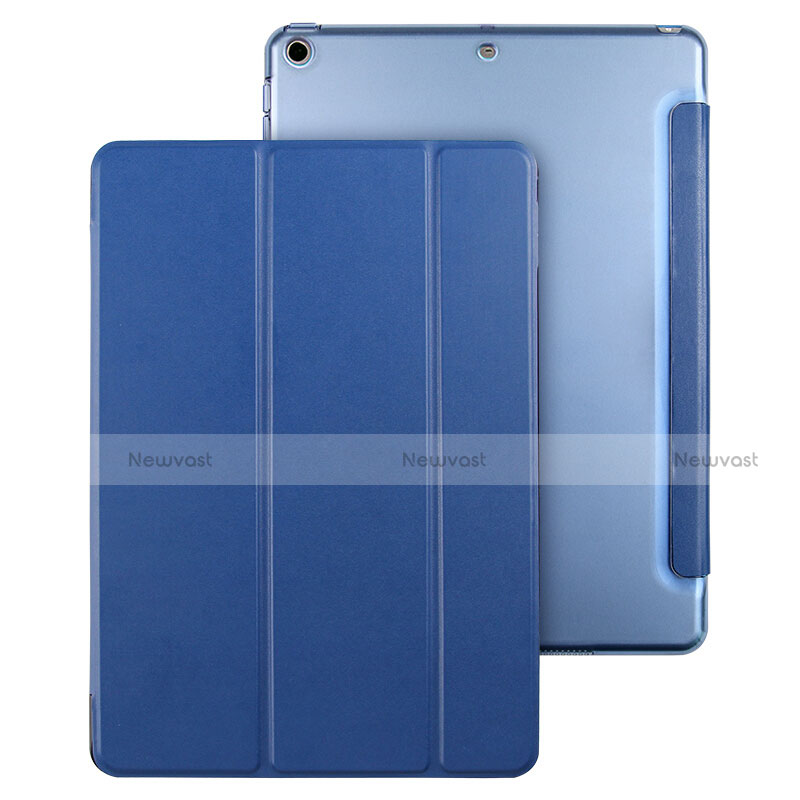 Leather Case Stands Flip Cover for Apple New iPad 9.7 (2017) Blue