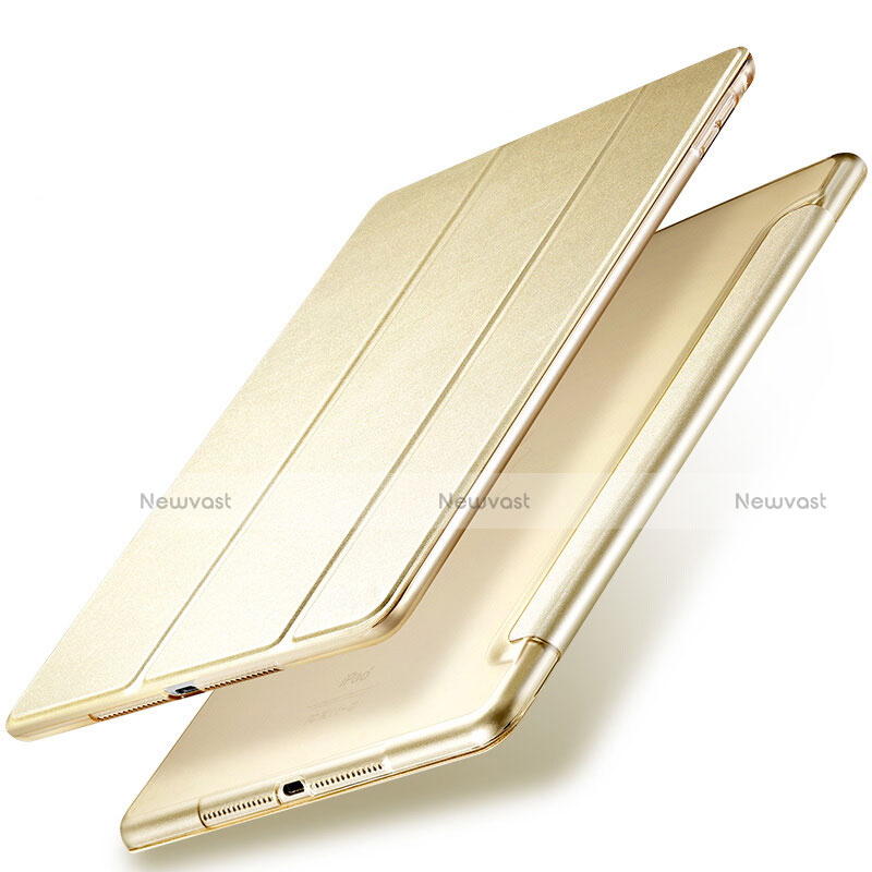 Leather Case Stands Flip Cover for Apple New iPad 9.7 (2017) Gold