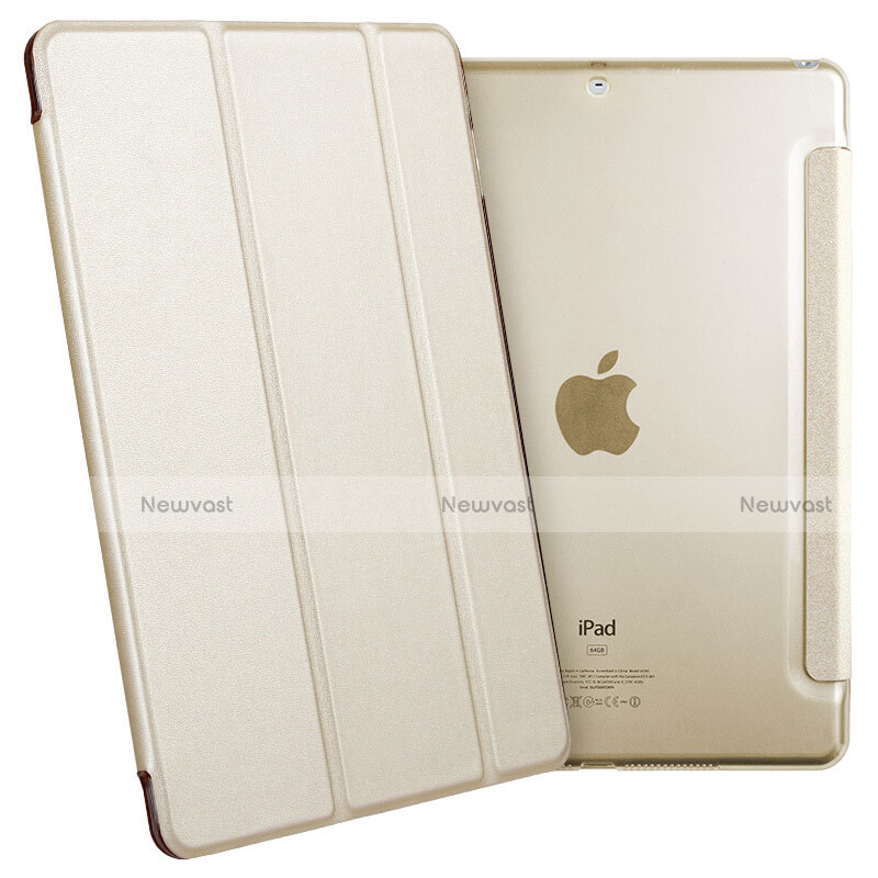 Leather Case Stands Flip Cover for Apple New iPad 9.7 (2017) Gold