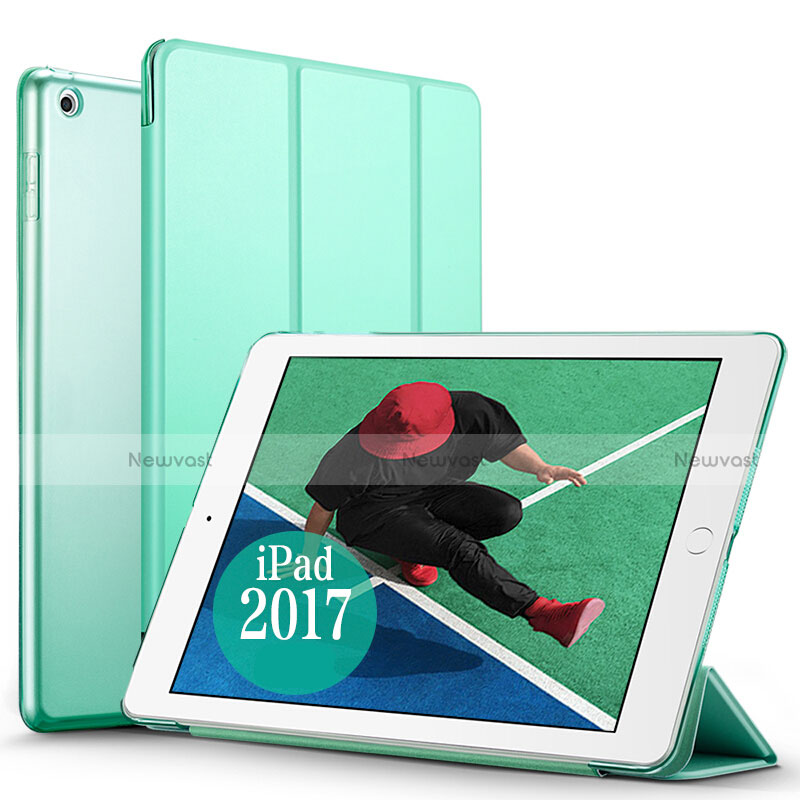 Leather Case Stands Flip Cover for Apple New iPad 9.7 (2017) Green