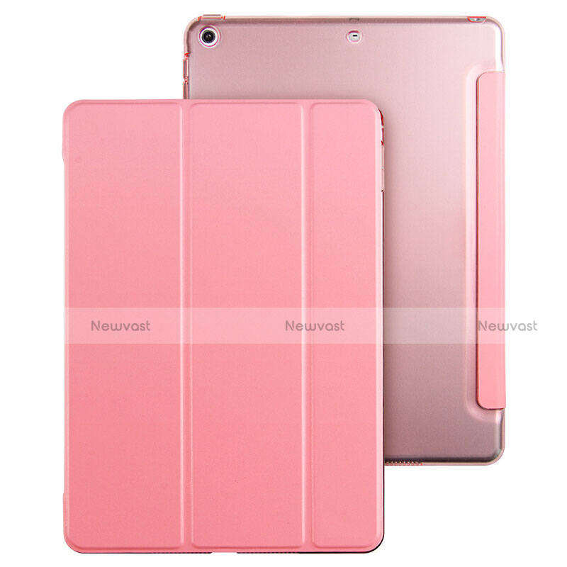 Leather Case Stands Flip Cover for Apple New iPad 9.7 (2017) Pink