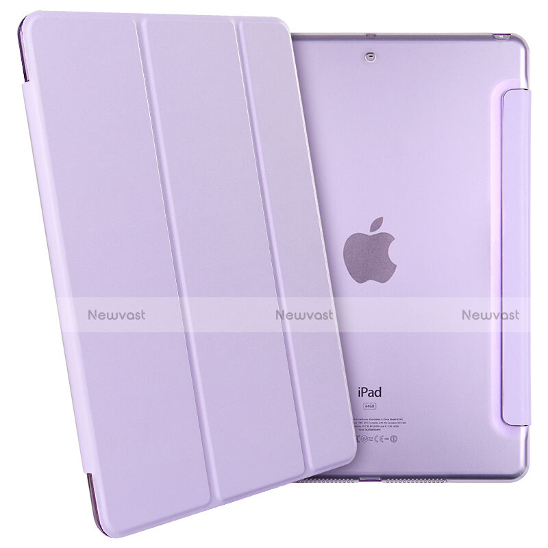 Leather Case Stands Flip Cover for Apple New iPad 9.7 (2017) Purple