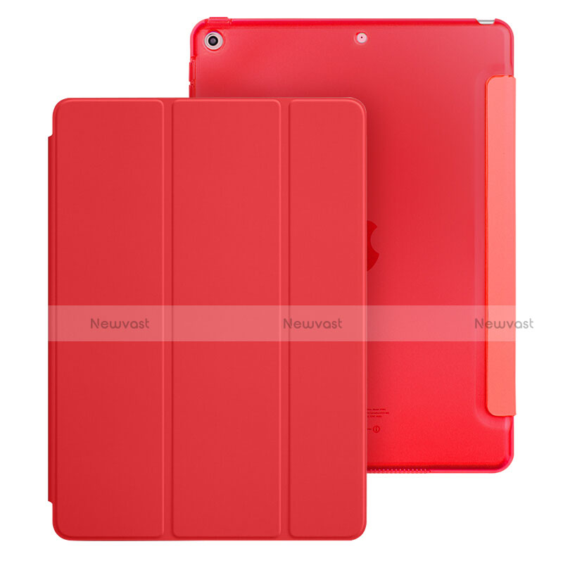 Leather Case Stands Flip Cover for Apple New iPad 9.7 (2017) Red