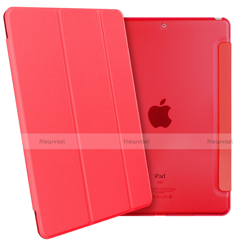 Leather Case Stands Flip Cover for Apple New iPad 9.7 (2017) Red