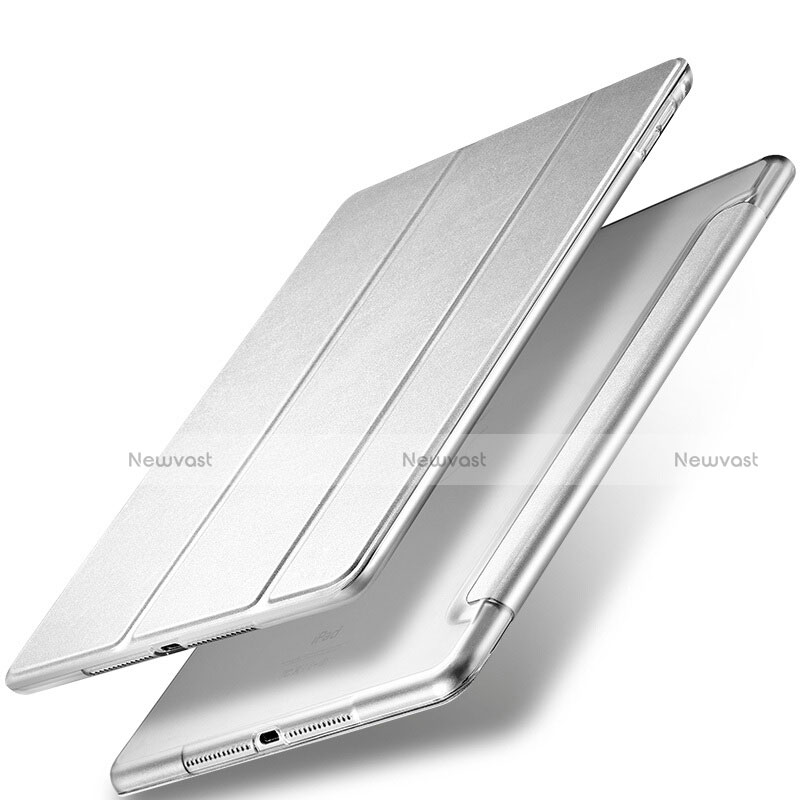 Leather Case Stands Flip Cover for Apple New iPad 9.7 (2017) Silver