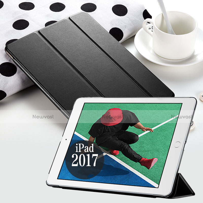 Leather Case Stands Flip Cover for Apple New iPad 9.7 (2018) Black