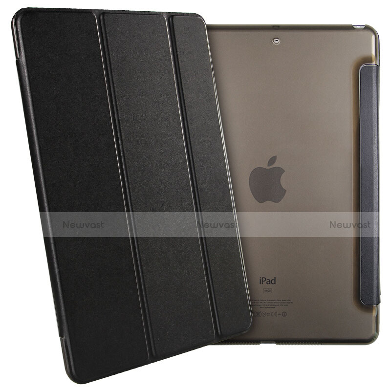 Leather Case Stands Flip Cover for Apple New iPad 9.7 (2018) Black