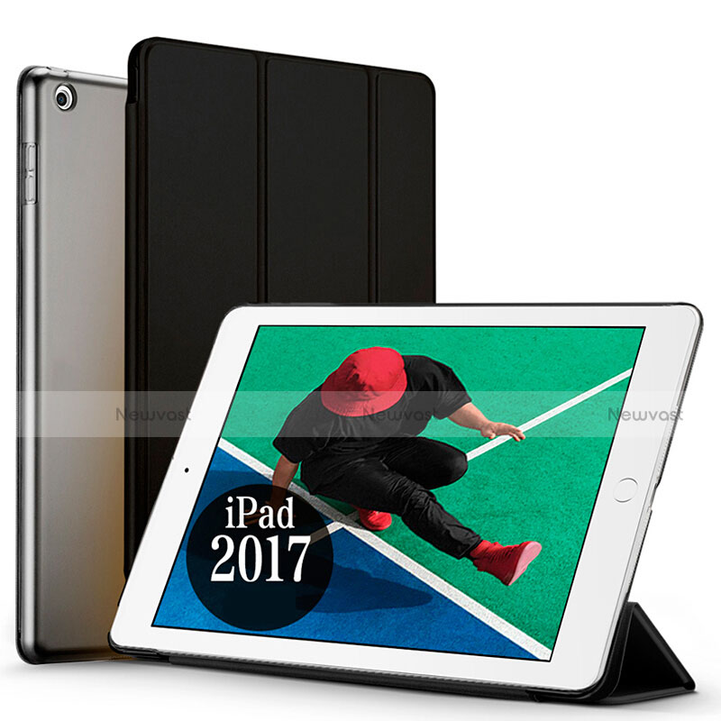 Leather Case Stands Flip Cover for Apple New iPad 9.7 (2018) Black