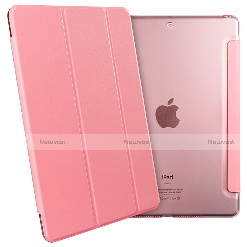 Leather Case Stands Flip Cover for Apple New iPad 9.7 (2018) Pink