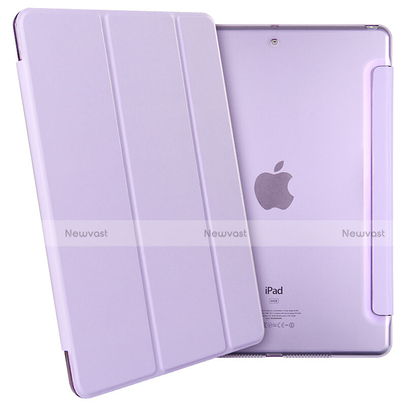 Leather Case Stands Flip Cover for Apple New iPad 9.7 (2018) Purple