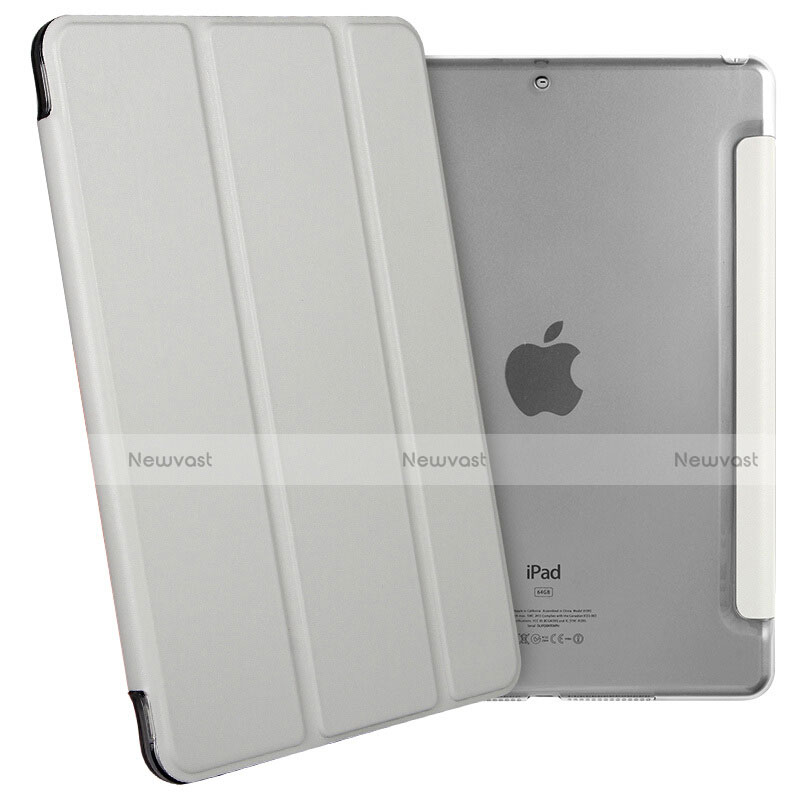 Leather Case Stands Flip Cover for Apple New iPad 9.7 (2018) Silver