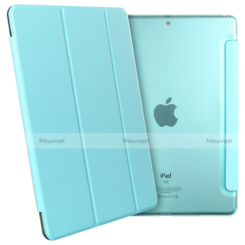 Leather Case Stands Flip Cover for Apple New iPad 9.7 (2018) Sky Blue