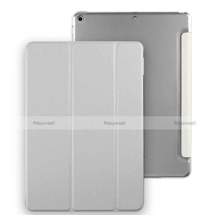 Leather Case Stands Flip Cover for Apple New iPad Pro 9.7 (2017) Silver