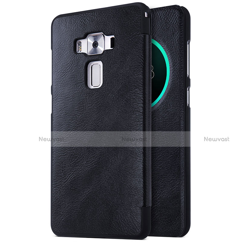 Leather Case Stands Flip Cover for Asus Zenfone 3 Deluxe ZS570KL ZS550ML Black