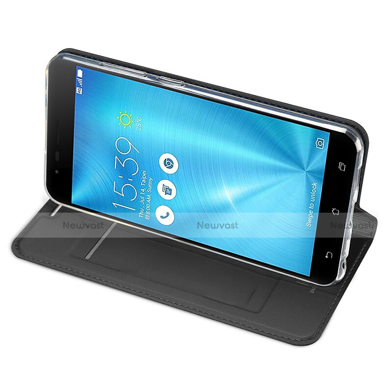 Leather Case Stands Flip Cover for Asus Zenfone 3 Zoom Black