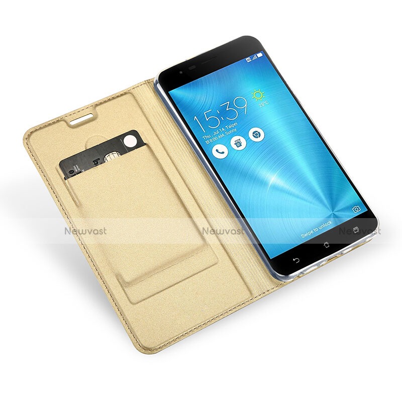 Leather Case Stands Flip Cover for Asus Zenfone 3 Zoom Gold