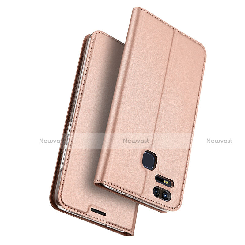 Leather Case Stands Flip Cover for Asus Zenfone 3 Zoom Rose Gold