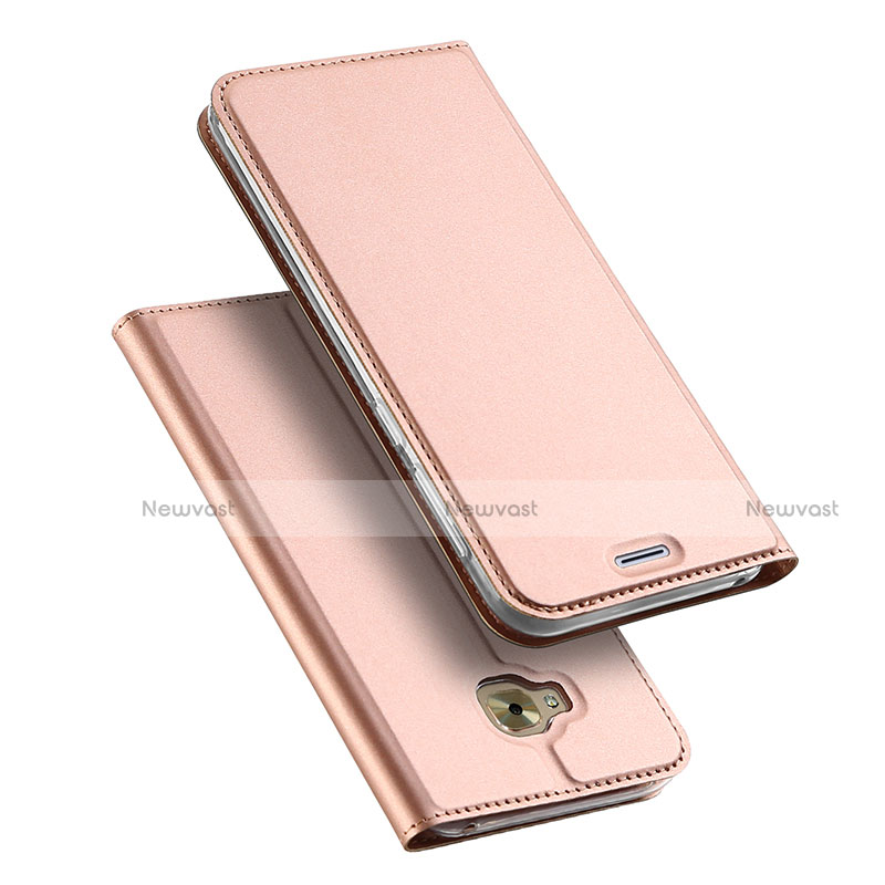 Leather Case Stands Flip Cover for Asus Zenfone 4 Selfie Pro Rose Gold