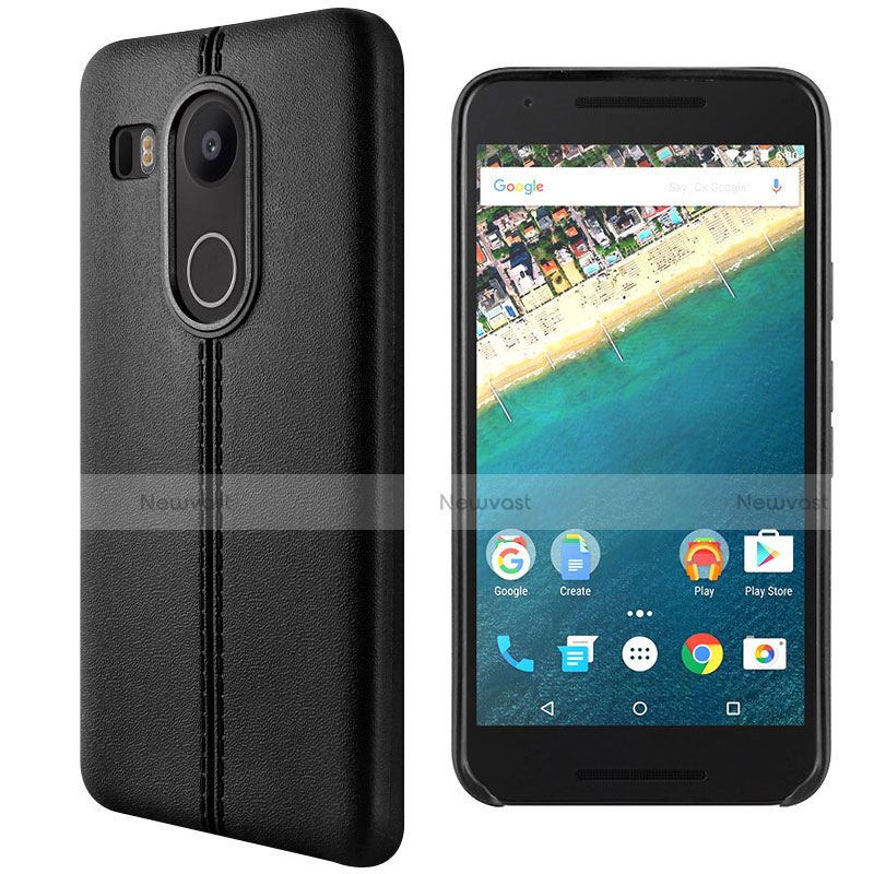 Leather Case Stands Flip Cover for Google Nexus 5X Black