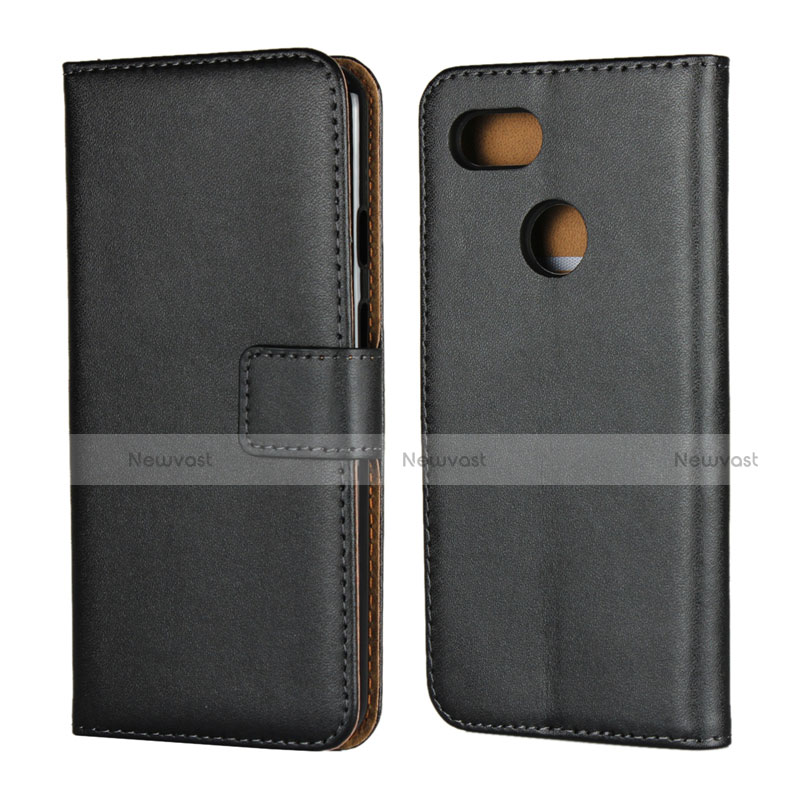 Leather Case Stands Flip Cover for Google Pixel 3 Black