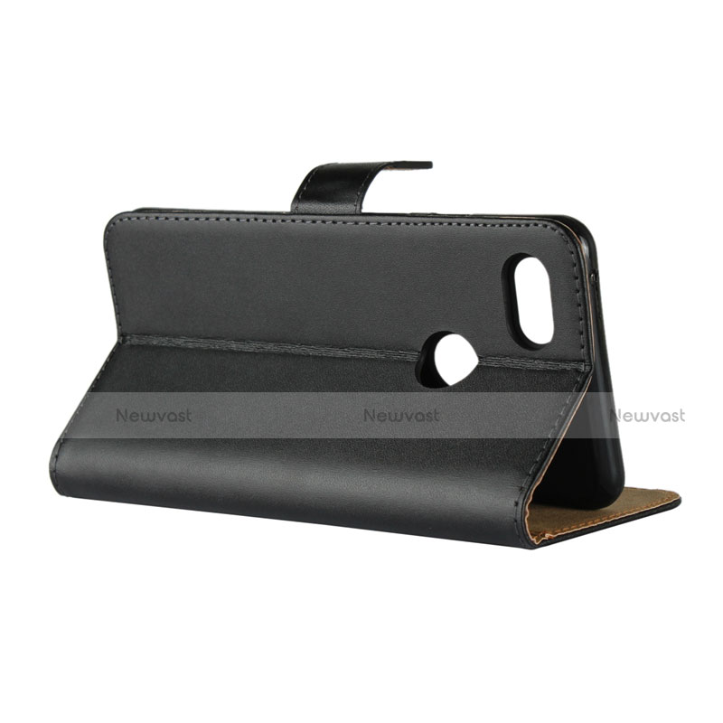 Leather Case Stands Flip Cover for Google Pixel 3 XL Black